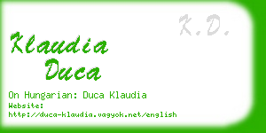 klaudia duca business card